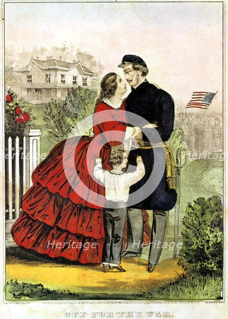 'Off for the War'. Artist: Currier and Ives