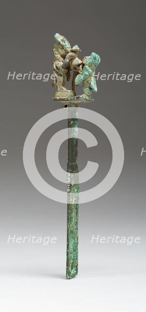 Blade with Two Figures in Presentation Scene, 100 B.C./A.D. 500. Creator: Unknown.