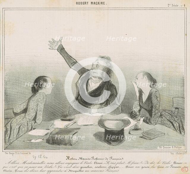 Robert Macaire professeur de français, 19th century. Creator: Honore Daumier.
