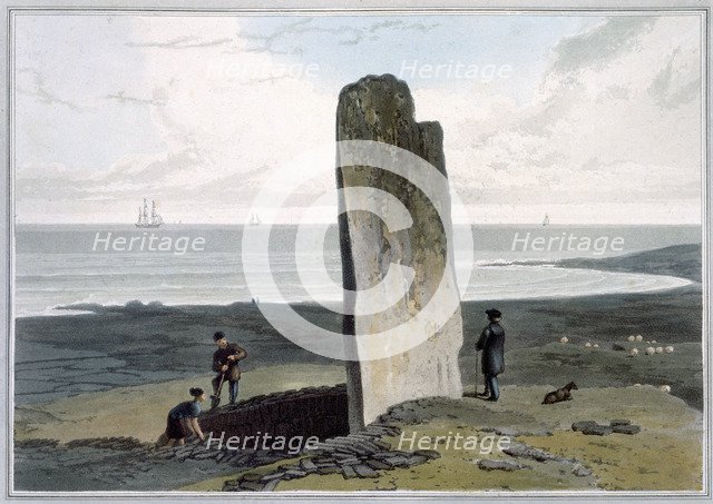 'Druidical Stone at Strather near Barvas, Isle of Lewis', Hebrides, Scotland, 1820.  Artist: William Daniell