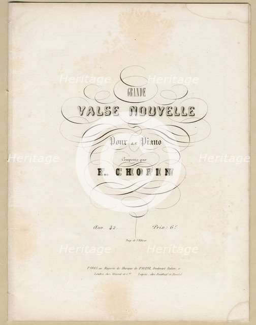 Cover page of first edition of the Grande Valse Nouvelle in A-flat Major, Op. 42, 1840.