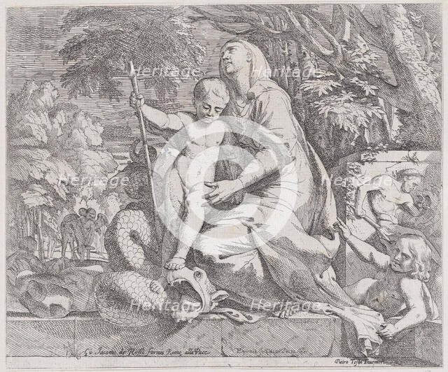 An allegory of the rest on the flight into egypt, 1650-55. Creator: Giovanni Cesare Testa.
