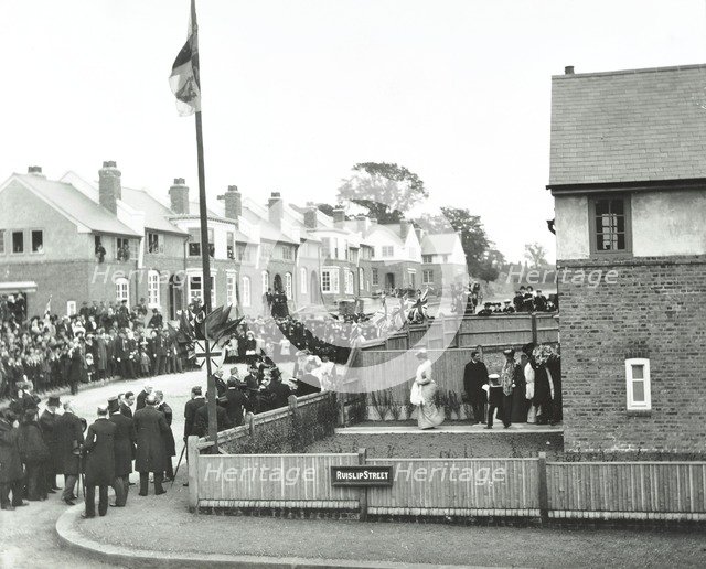 Opening ceremony on Ruislip Street, Totterdown Estate, Wandsworth, London, 1903. Artist: Unknown.