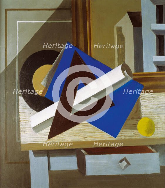 Still Life with Set Square, 1924. Creator: Suta, Romans (1896-1944).