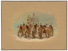 Snow Shoe Dance - Ojibbeway, 1861/1869. Creator: George Catlin.