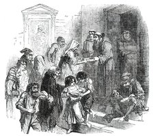 Monks of the Convent of Ara Coeli Giving Soup to the Poor, 1850. Creator: Unknown.