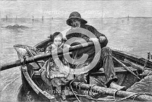Her First Hand at an Oar - from the picture by M. Renouf, exhibited in the Paris Salon..., 1881. Creator: Goupil and Co.