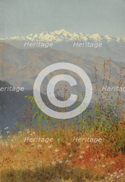 Sunset in the Himalayas, 1879. Artist: Vereshchagin, Vasili Vasilyevich (1842-1904)