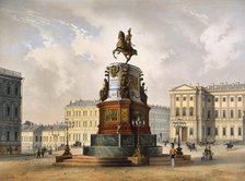 View of the Monument to Emperor Nicholas I on Saint Isaac's Square.