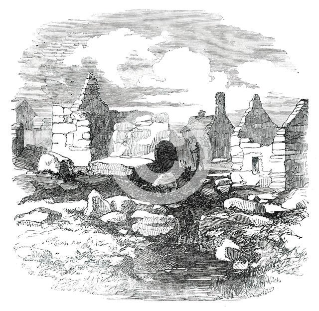 Ruins in the Village of Carihaken, County of Galway, 1850. Creator: Unknown.