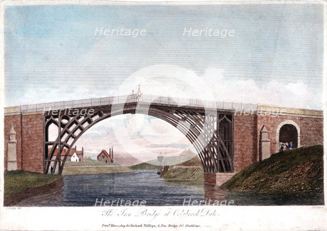 Iron bridge across the Severn at Ironbridge, Coalbrookdale, England, built 1779 (1809). Artist: Unknown
