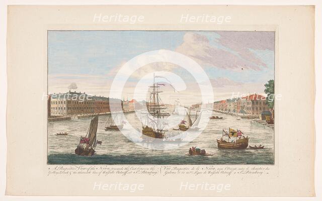 View of the Neva River in Saint Petersburg seen from the west side, 1745-1794. Creator: Anon.