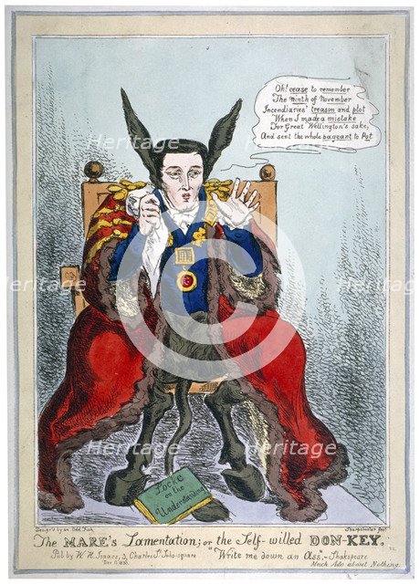 'The mare's lamentation, or the self-willed Don-Key', 1830.                             Artist: John Phillips