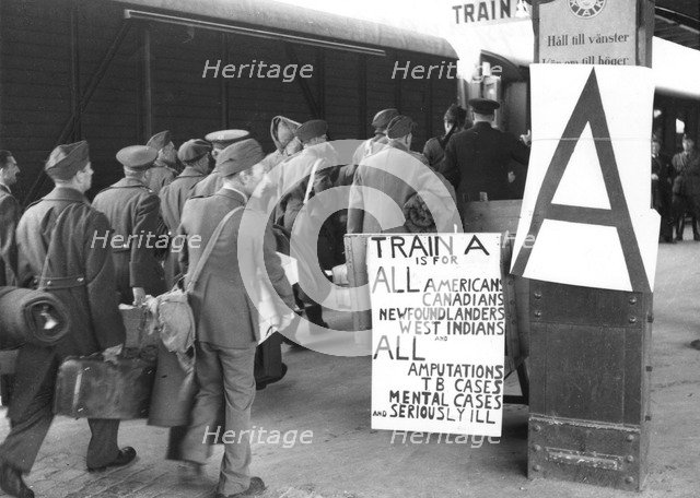 Exchange of prisoners of war, Trelleborg, Sweden, September 1944. Artist: Unknown