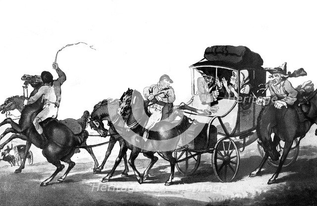 'English Travelling, or the First Stage from Dover', 1785.Artist: Thomas Rowlandson