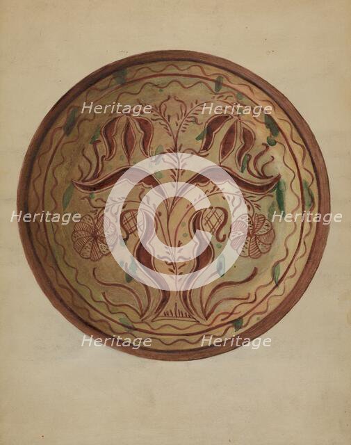 Pa. German Plate, c. 1937. Creator: Charles Garjian.