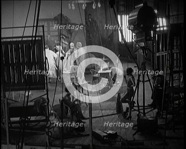 A Group of Actors Being Filmed on the Set of a Film, 1920s. Creator: British Pathe Ltd.