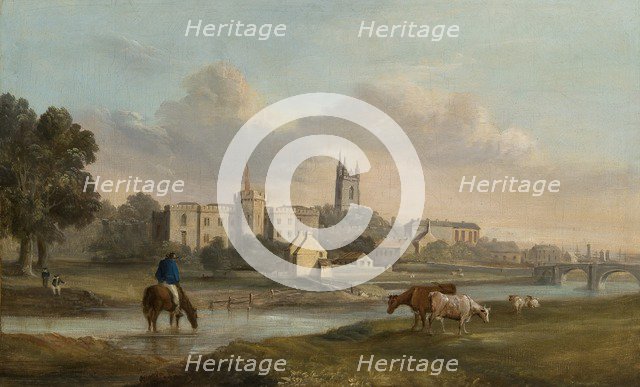 'Cardiff from the West', 1820-1874. Artist: Alexander Wilson.