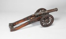 Model Field Cannon with Carriage and Wedge, Austria, 1682. Creator: Unknown.