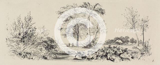 Plate one, from Radierversuche, 1843, published 1844. Creator: Adolph Menzel.