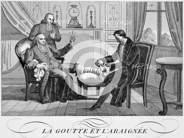 'Gout and the Spider', c1835. Artist: Anon