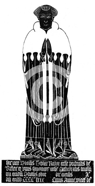 Rubbing of a medieval engraved brass, 1481 (1901). Artist: Unknown