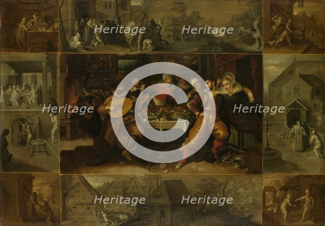 he Parable of the prodigal son, 1620. Artist: Francken, Frans, the Younger (1581-1642)