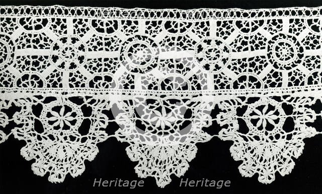 Border, Italy, 1601/25 (needlelace); 1625/50 (points). Creator: Unknown.