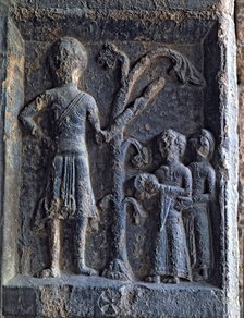 Bas-relief in the arch of the façade of the Monastery of Santa Maria de Ripoll in which the 12 mo…