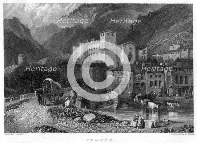 Verrex, Val d'Aosta, Italy, 19th century. Artist: C Heath