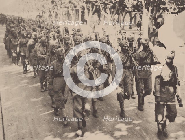 Sikh Regiment in the First World War in France, 1914. Creator: Unknown photographer.