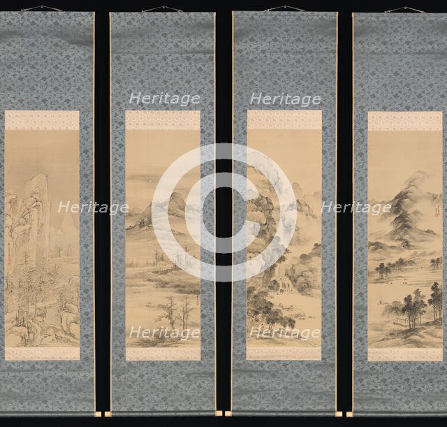 Landscapes of the Four Seasons, 1848. Creator: Yamamoto Baiitsu.
