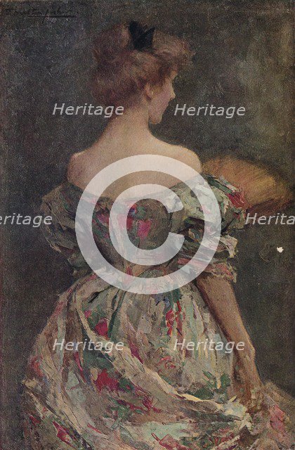 'The Flowered Gown', c19th century. Artist: Samuel Melton Fisher.