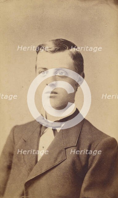 Bust portrait of an unidentified man, about 1880. Creator: Miller & Company.