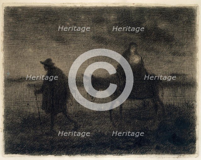 The Flight Into Egypt, c. 1864. Creator: Jean Francois Millet.
