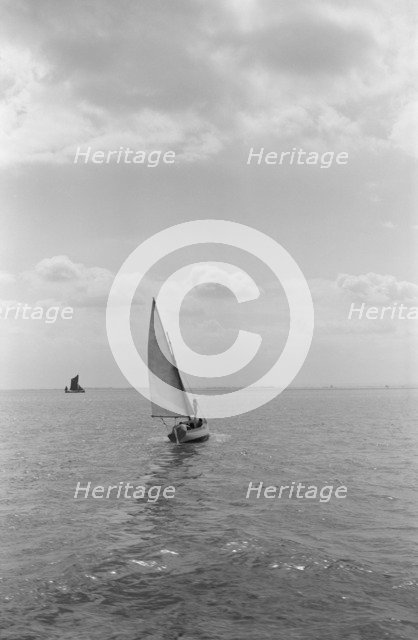 Sailing boat off Southend on Sea, Essex, c1945-c1965. Artist: SW Rawlings.