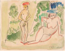 Two Bathers near the Woods, 1910/1911. Creator: Ernst Kirchner.