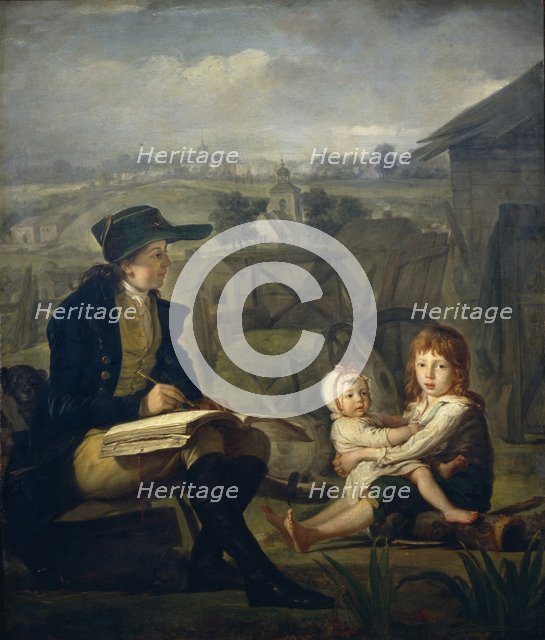 Werther drawing children, 1796. Artist: Quadal, Martin Ferdinand (1736-1808)