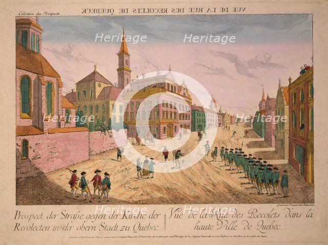 Vuë de la Rue des Recolets de Quebeck, c. 1770s.
