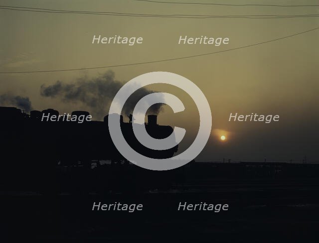 Indiana Harbor Belt RR, switch engine in yard near Calumet park..., near Chicago, Ill., 1943. Creator: Jack Delano.