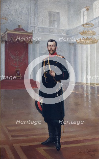 Portrait of Emperor Nicholas II (1868-1918), 1898. Artist: Safonov, Alexander Petrovich (1852-1913)