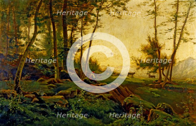  'Landscape with cows' by Joaquim Vayreda.