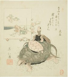 Sea turtles and Urashima Taro, c. 1825. Creator: Totoya Hokkei.