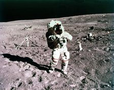Astronaut John Young on the lunar surface, Apollo 16 mission, 21 April 1972. Creator: Charles Duke.