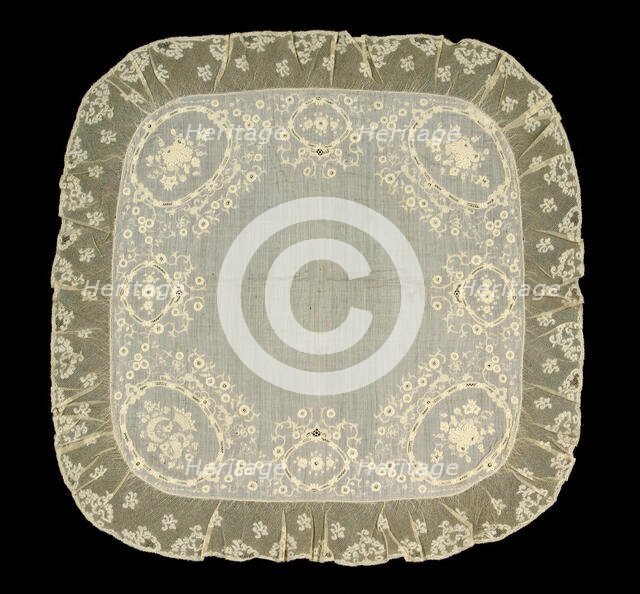 Handkerchief, Belgian, 1840-60. Creator: Unknown.