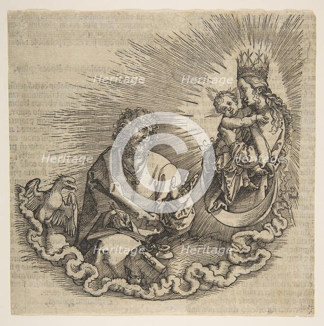 The Virgin Appearing to Saint John, Frontispiece to the Apocalypse, 1511. Creator: Albrecht Durer.