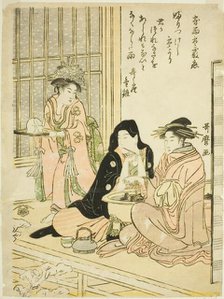 Love in Rain, Snow and Hail (Ame yuki arare ni yosuru koi), Japan, c. 1785. Creator: Kitagawa Utamaro.