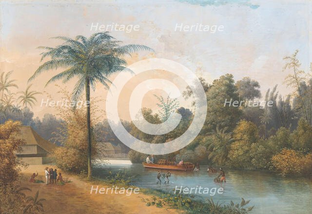 Waterfall at Tjieroek Betong Java, 1838-1898. Creator: Charles William Meredith van de Velde.