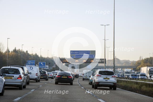 M27 motorway during morning rush-hour 2017. Creator: Unknown.