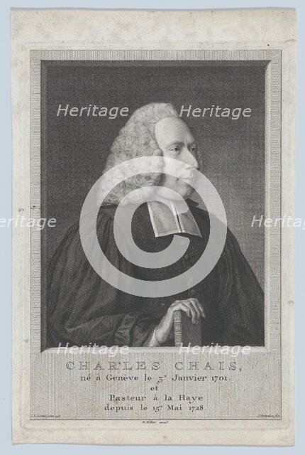 Portrait of Charles Chais, 1765. Creator: Jacobus Houbraken.